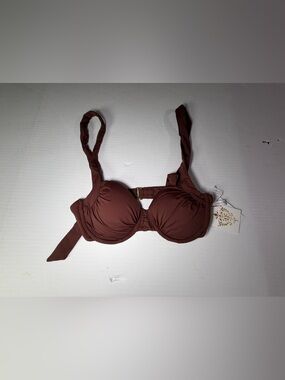 BECCA Brown Underwire Padded Bikini Top